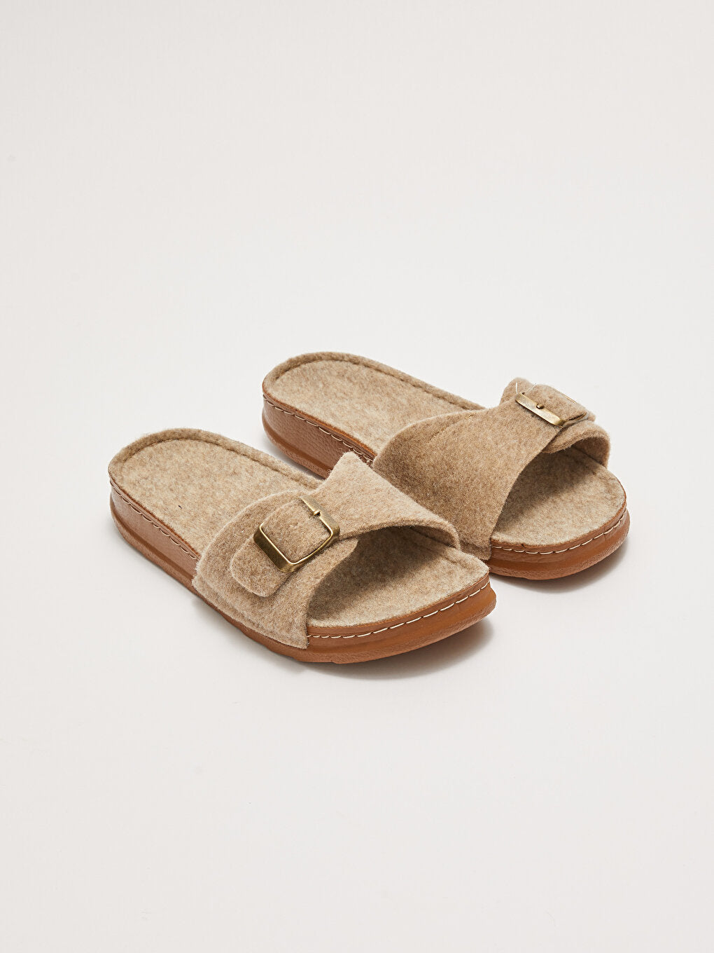 Women's House Slippers with Single Band Buckle Detail