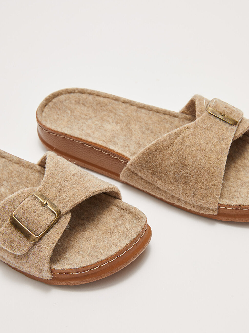 Women's House Slippers with Single Band Buckle Detail