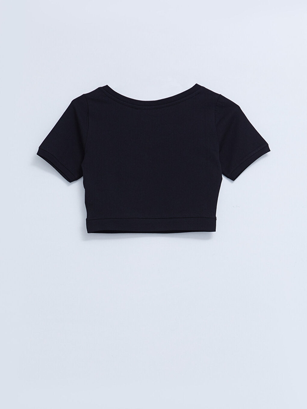 U-Neck Straight Short Sleeve Women's Crop