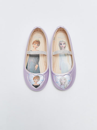 Frozen Licensed Patch Detailed Elastic Girls' Ballerinas