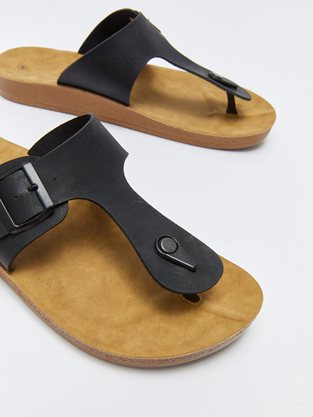 Men's Flip Flops with Buckle Detail