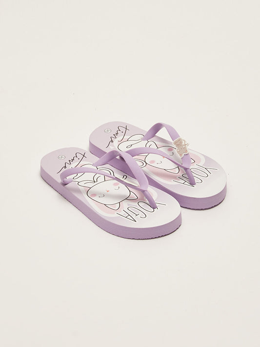 Printed Girls' Flip Flops Beach Slippers