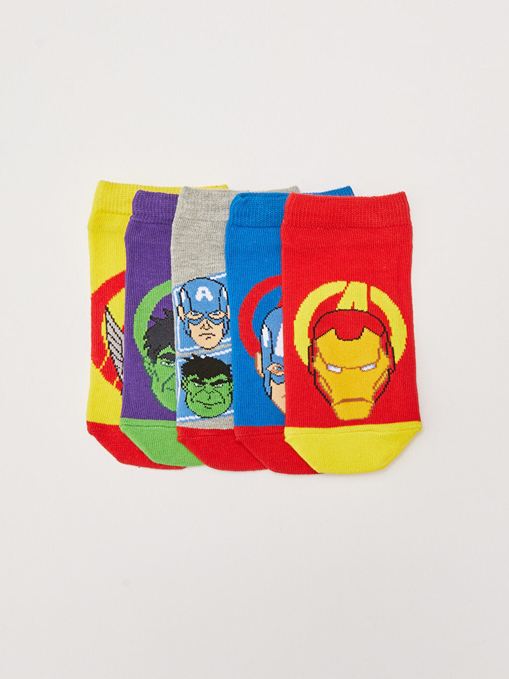 Avengers Patterned Boy Booties Socks 5-pack