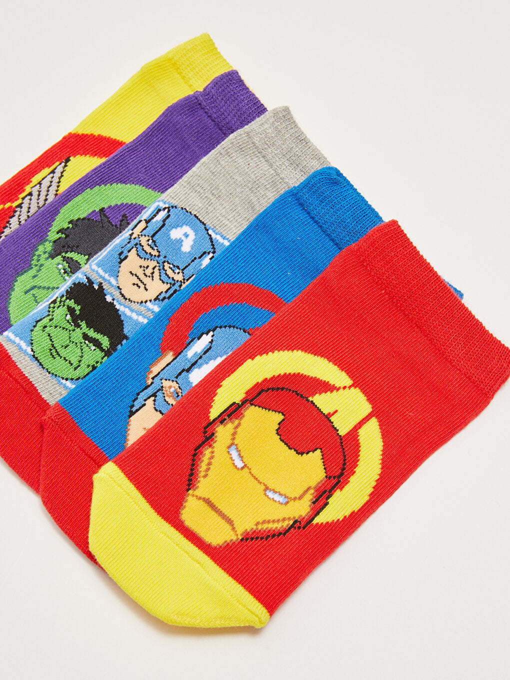 Avengers Patterned Boy Booties Socks 5-pack