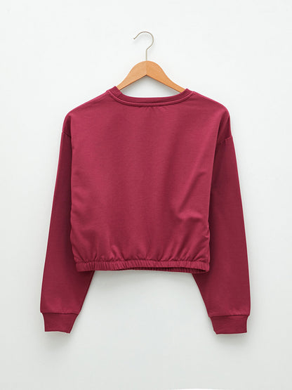 Crew Neck Plain Long Sleeve Women's Sweatshirt