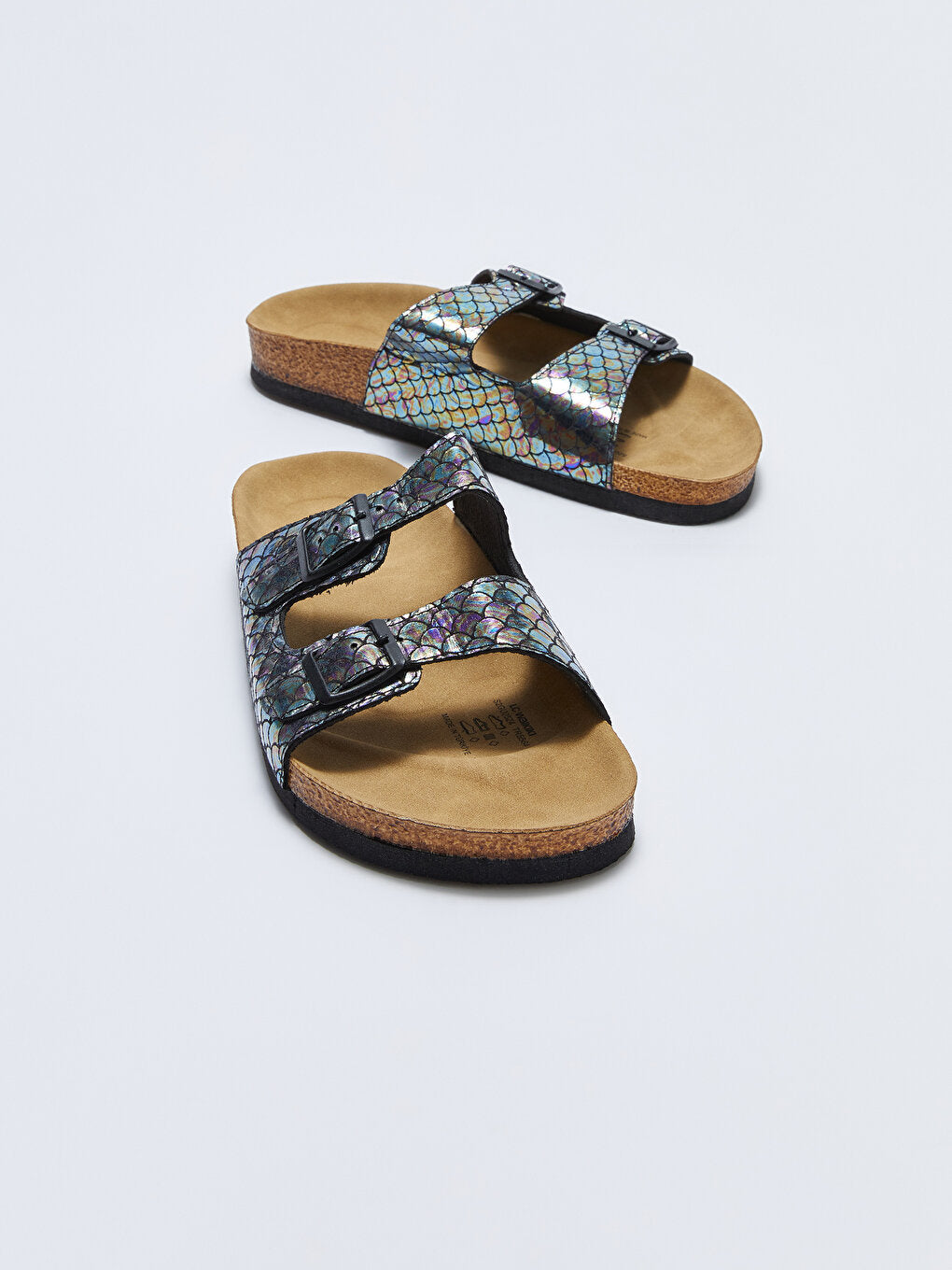 Girls' Slippers with Double Band Buckle Detail