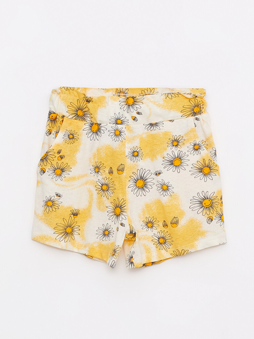 Patterned Girl's Shorts with Elastic Waist