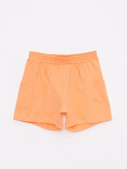 Basic Girls' Shorts with Elastic Waist