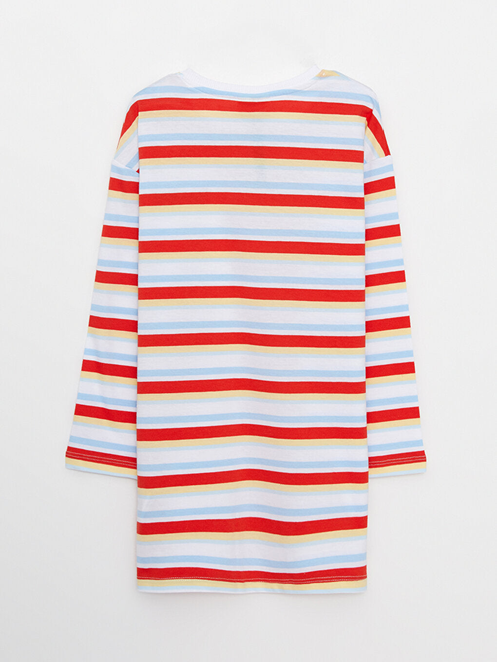 Crew Neck Striped Long Sleeve Cotton Girl's Tunic