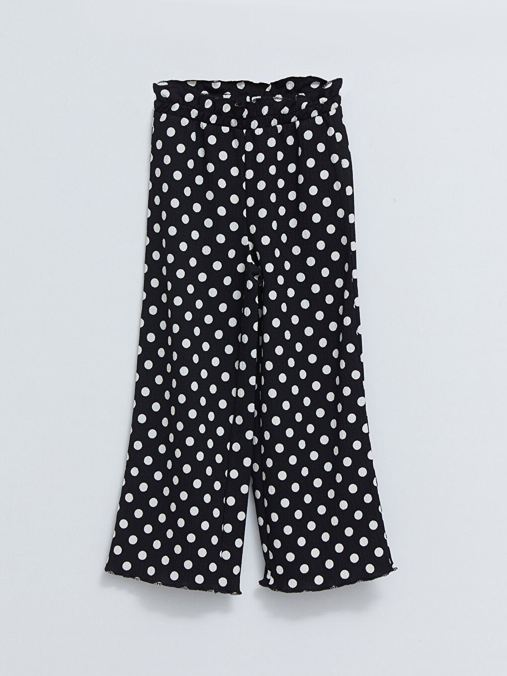 Polka Dot Girls' Trousers with Elastic Waist