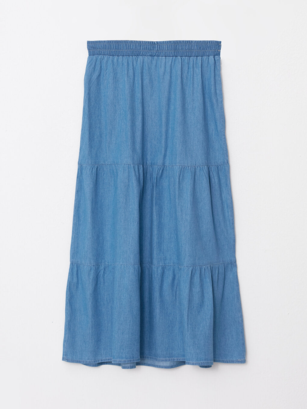 Women's Elastic Waist Straight Jean Skirt