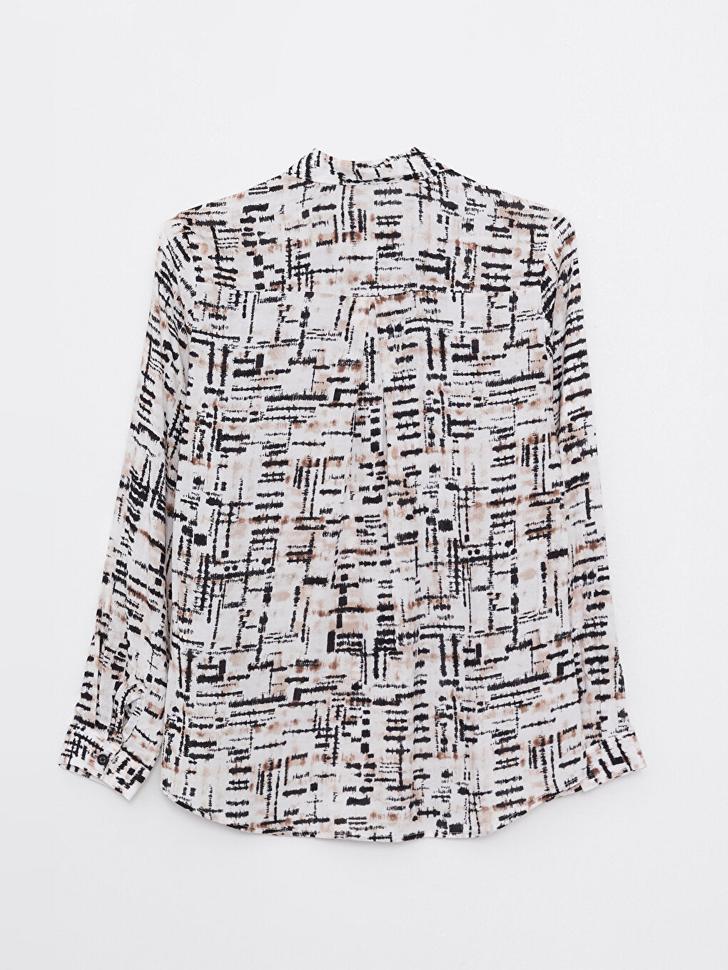 Front Button Closure Patterned Long Sleeve Viscose Women's Shirt