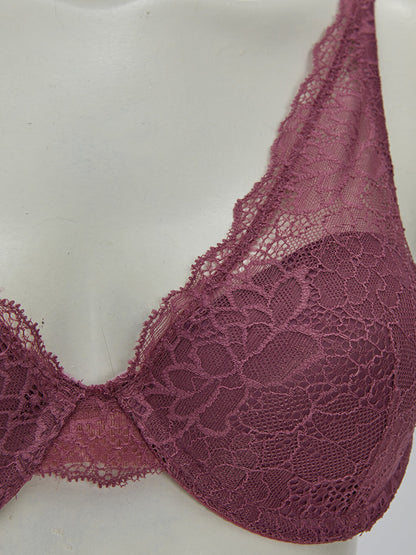 Underwire Unpadded Lace Balconette Bra