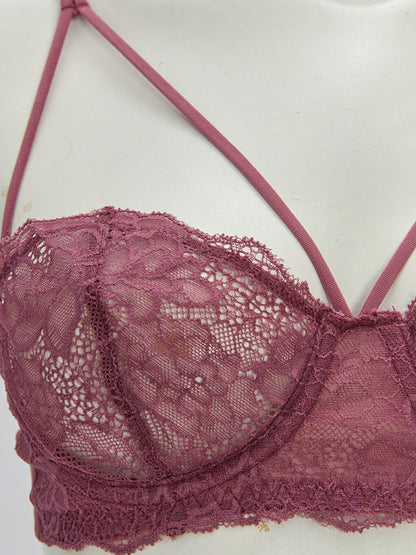 Underwire Unpadded Lace Balconette Bra