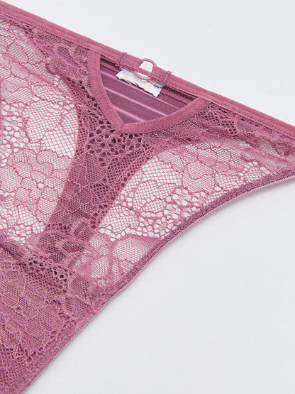 Lace Detailed Women's Thong Panties