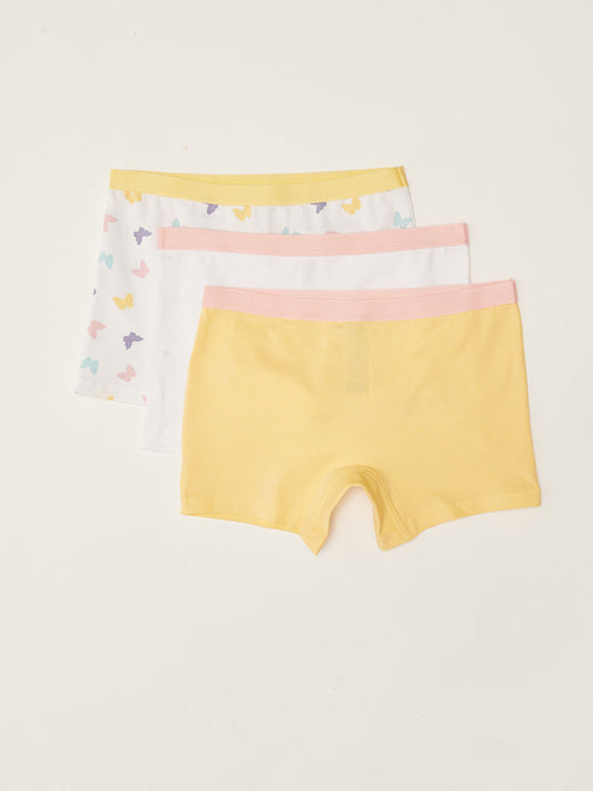 Printed Cotton Girl's Boxer Set of 3