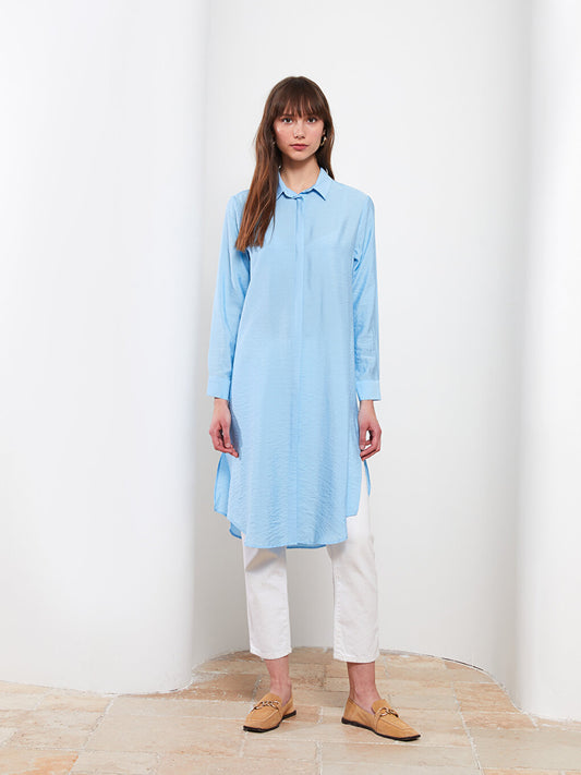 Plain Long Sleeve Women's Shirt Tunic