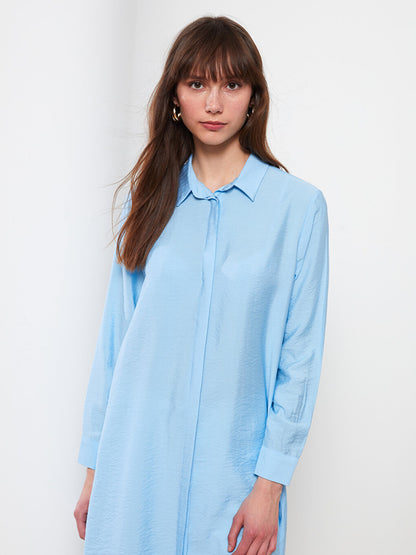 Plain Long Sleeve Women's Shirt Tunic