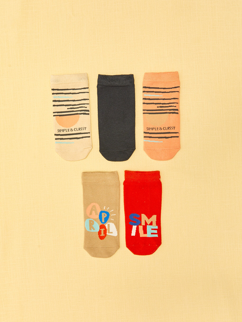 Patterned Organic Cotton Boy's Bootie Socks 5-pack