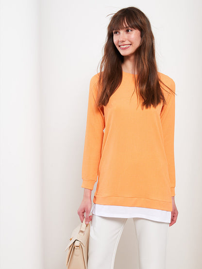 Crew Neck Plain Long Sleeve Women's Tunic