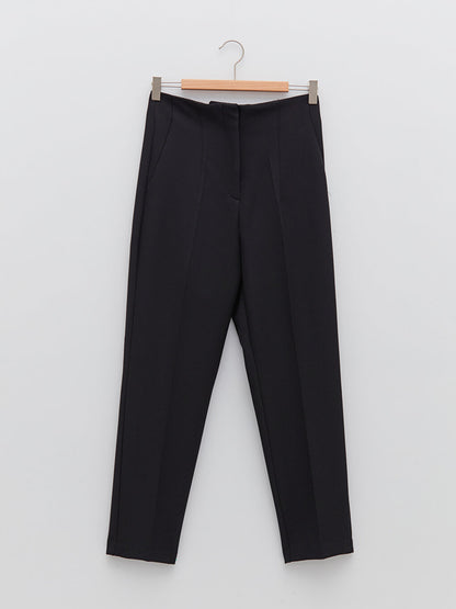 Women's High Waist Standard Fit Straight Trousers