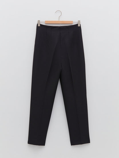 Women's High Waist Standard Fit Straight Trousers