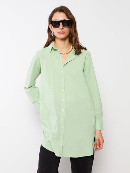 Plain Long Sleeve Women's Shirt Tunic