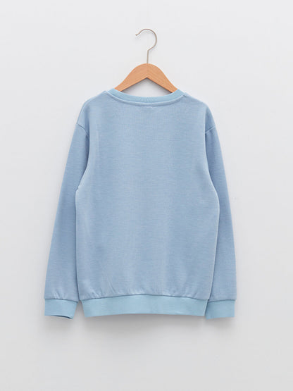 Crew Neck Basic Long Sleeve Boy's Sweatshirt