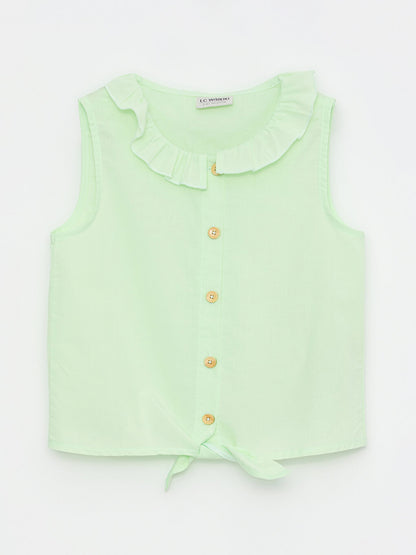 Baby Collar Basic Poplin Girl's Blouse