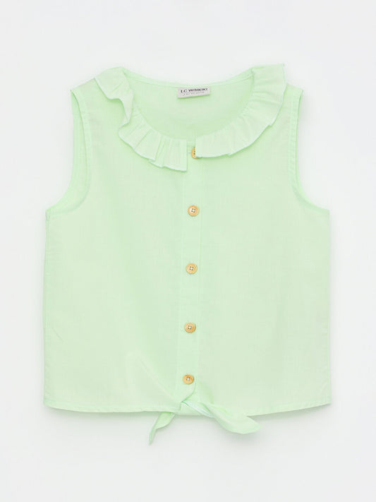 Baby Collar Basic Poplin Girl's Blouse