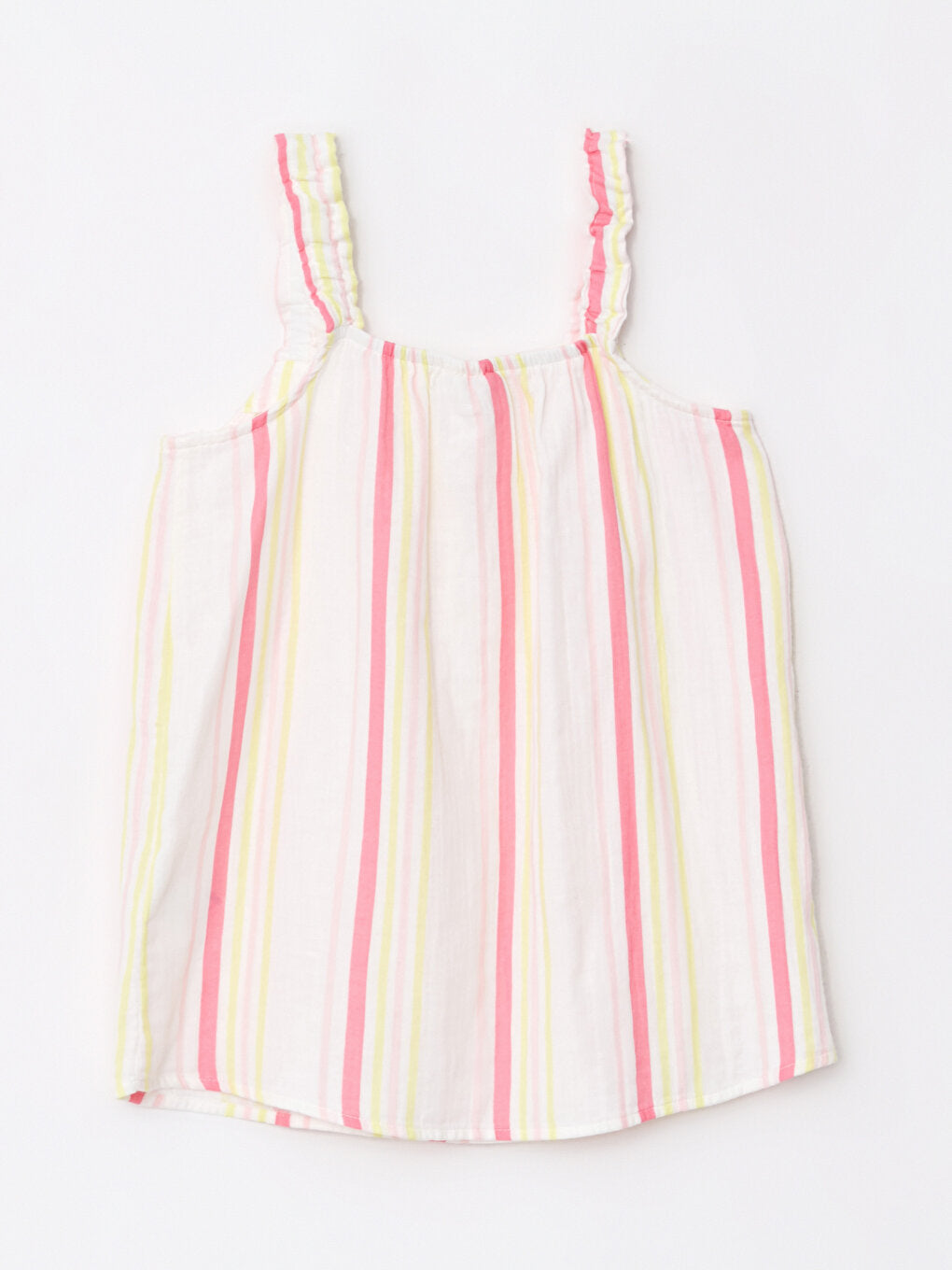 Square Neck Striped Strappy Girl's Blouse