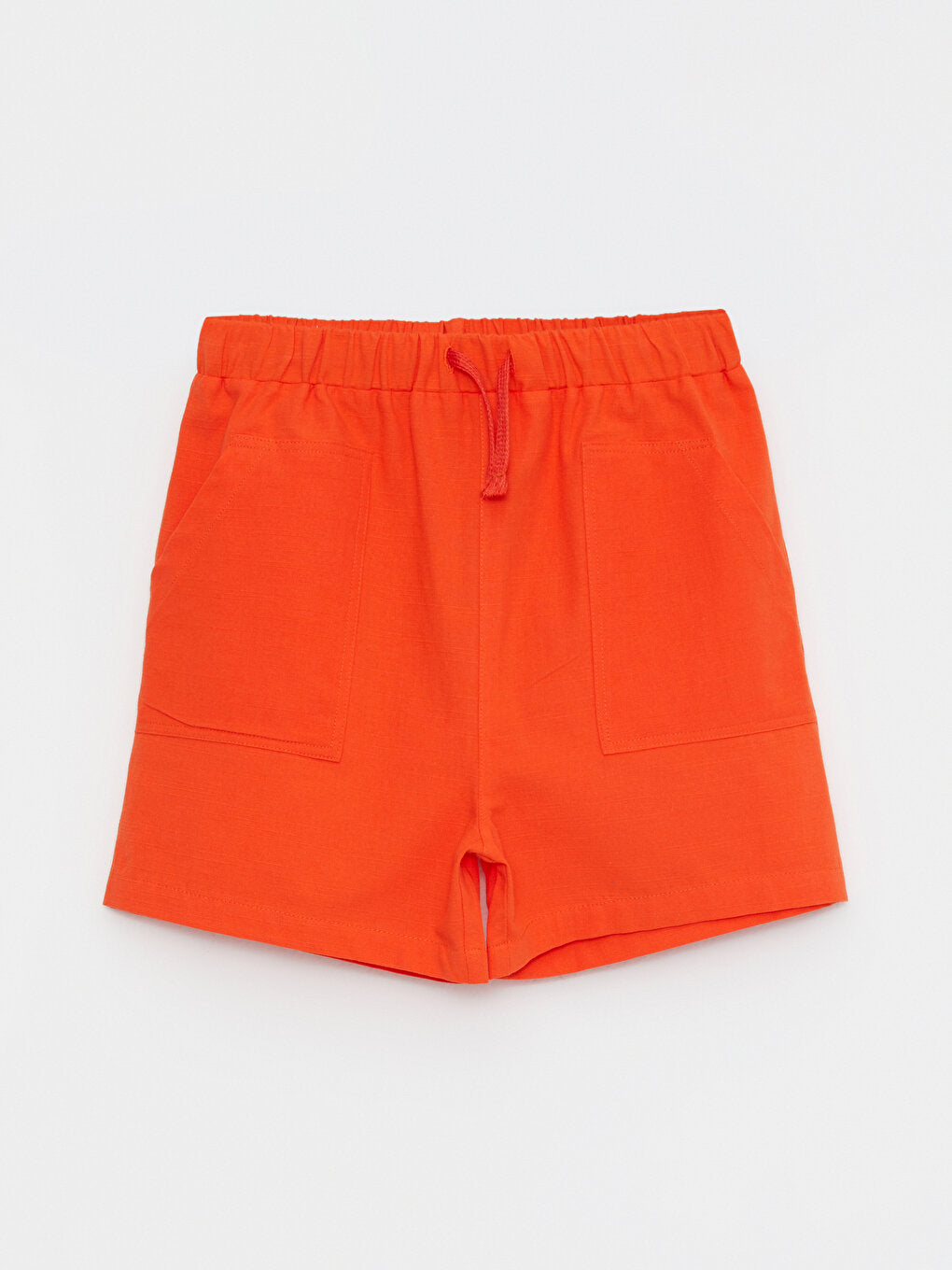 Basic Gabardine Girl's Shorts with Elastic Waist