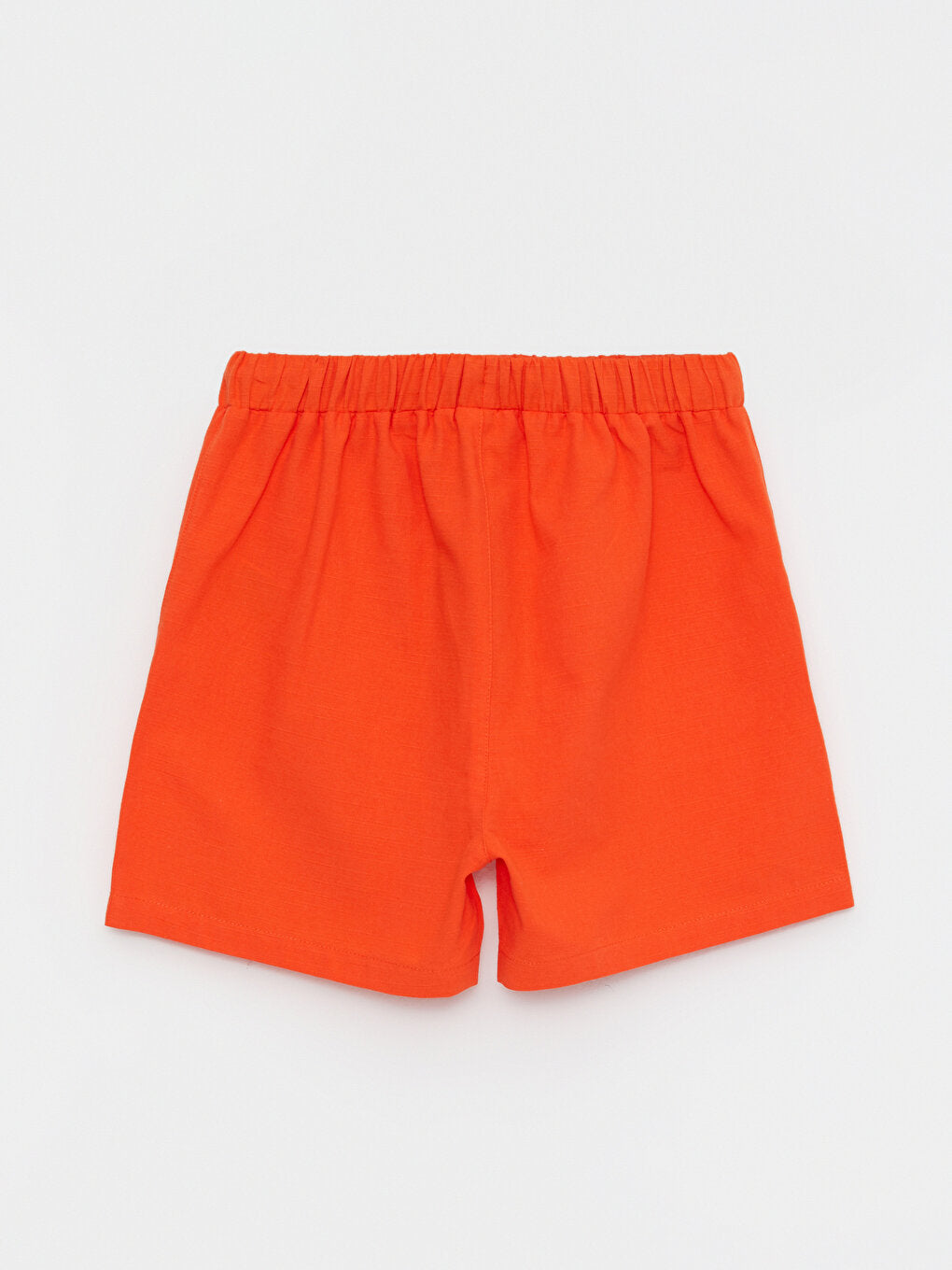 Basic Gabardine Girl's Shorts with Elastic Waist