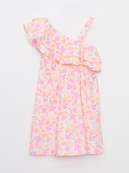 Patterned Poplin Girl's Dress