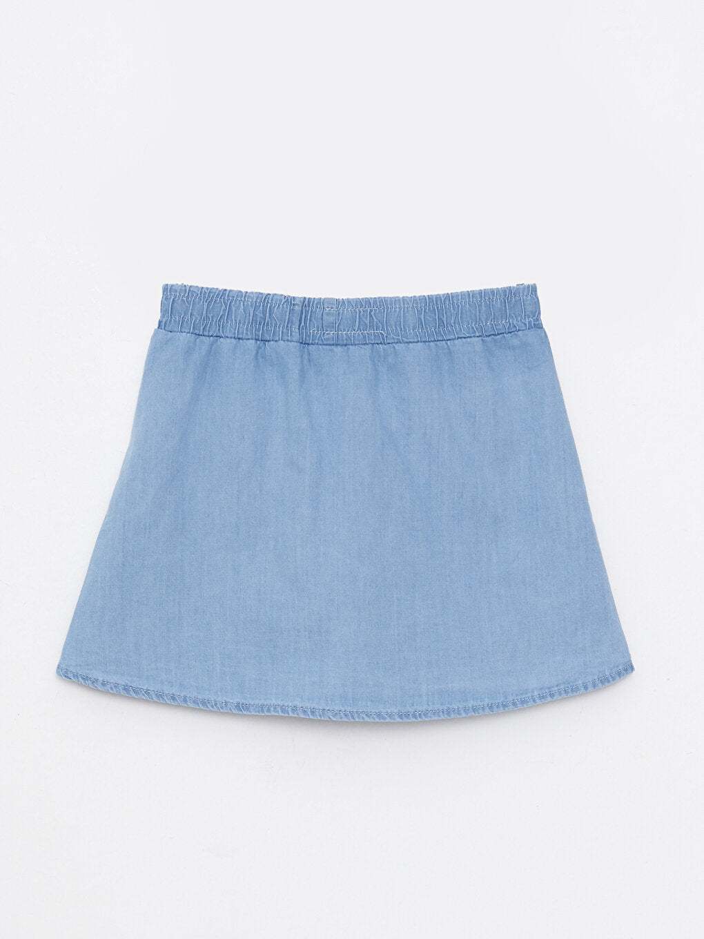 Basic Girl's Jean Shorts Skirt with Elastic Waist