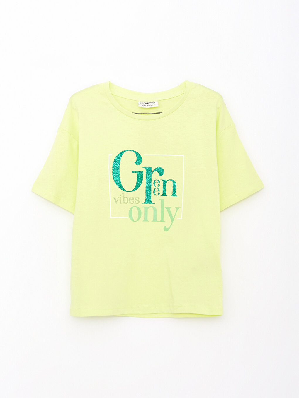 Crew Neck Printed Short Sleeve Cotton Girls' T-Shirt