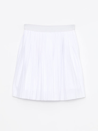 Pleated Girl's Skirt with Elastic Waist