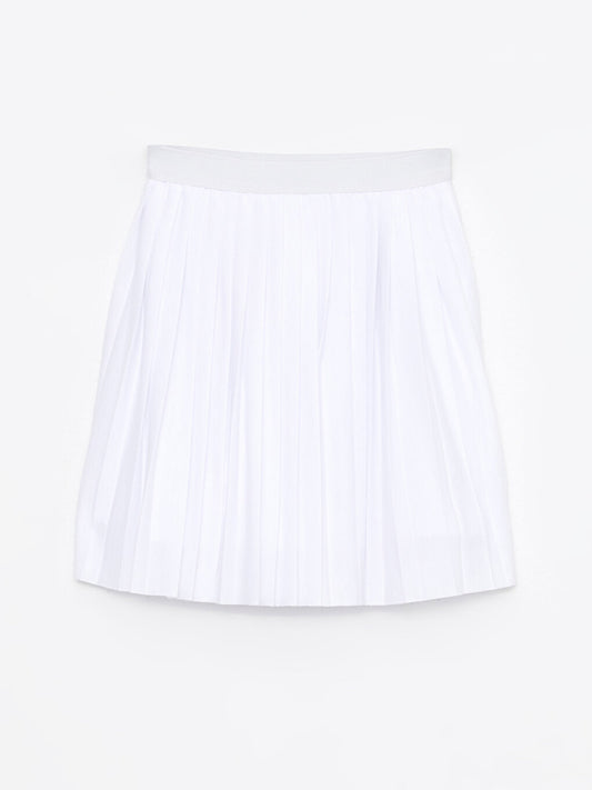 Pleated Girl's Skirt with Elastic Waist