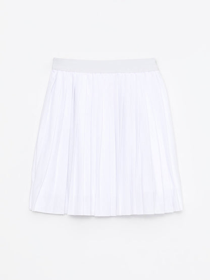 Pleated Girl's Skirt with Elastic Waist