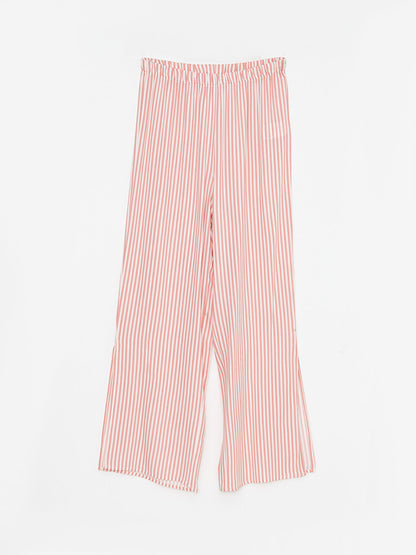 U-Neck Striped Sleeveless Viscose Women's Pajama Set