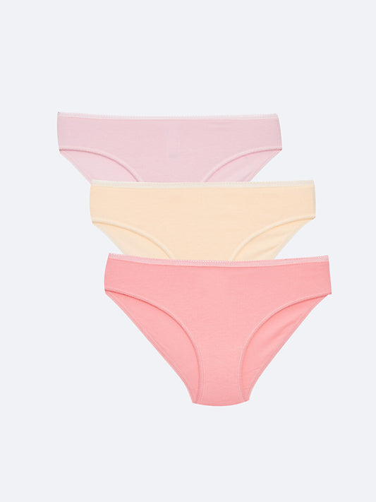 Plain Women's Bikini Panties 3 Pack