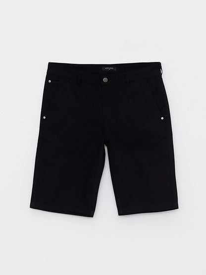 Slim Fit Gabardine Men's Shorts