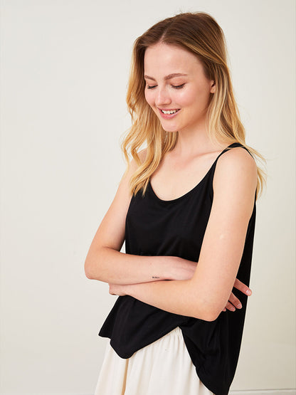 Women's U-Neck Plain Sleeveless Pajama Top