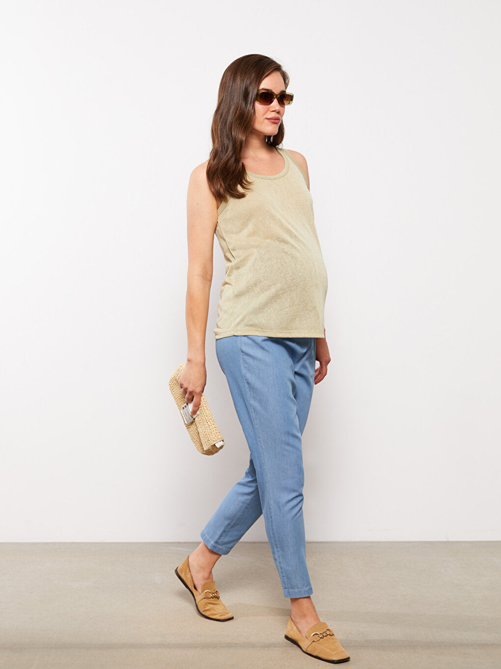 Maternity U Neck Plain Tank Top