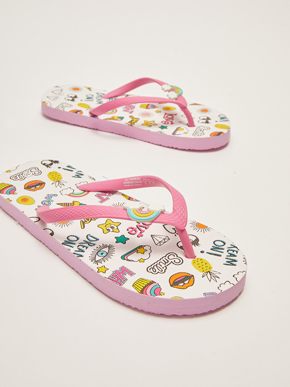 Printed Girls' Flip Flops Beach Slippers