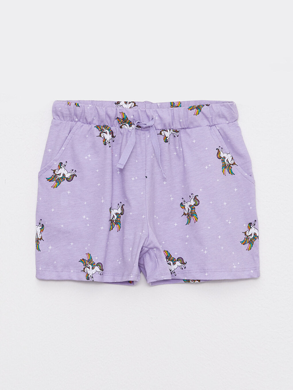 Printed Girls' Shorts with Elastic Waist, 2-pack