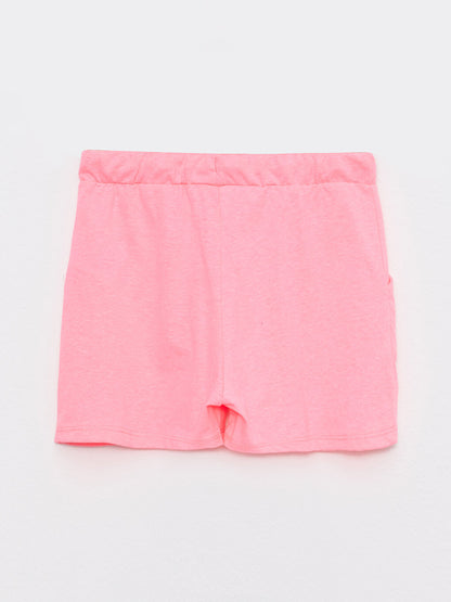 Printed Girls' Shorts with Elastic Waist, 2-pack