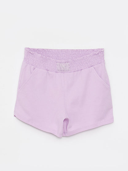 Basic Girls' Shorts with Elastic Waist