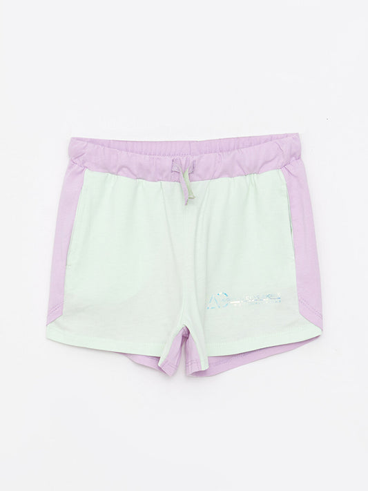 Printed Girls' Shorts with Elastic Waist