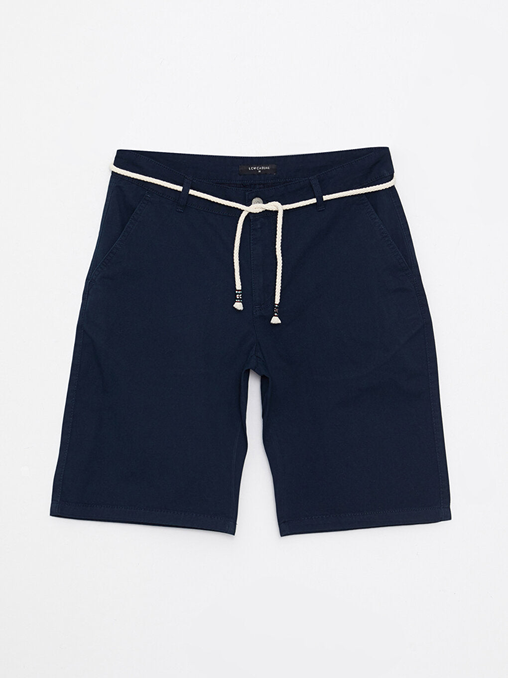 Slim Fit Belted Men's Shorts